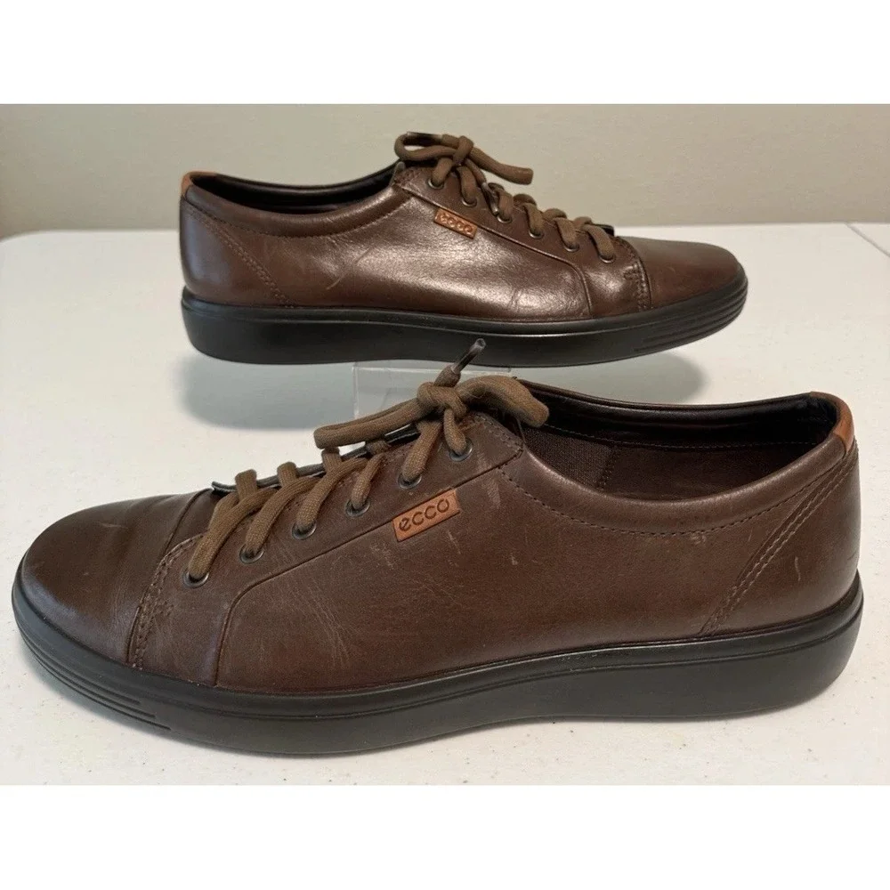ECCO Men's Soft 7 Easy Slip On Sneaker Mocha Cocoa Brown EU 48 Size 14 Wide US